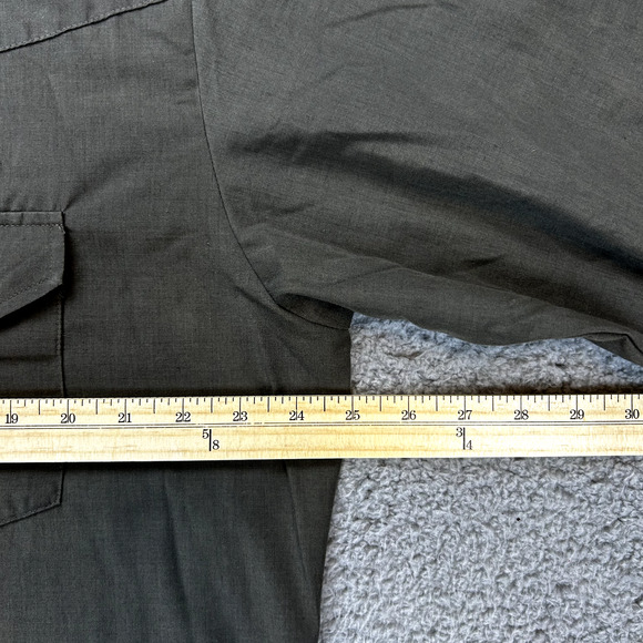 Mens Roper Button Up Shirt Pearl Snaps Size XL Western Cut Olive Gray - Picture 6 of 11